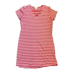 Micheal Kors Pink and White Striped T Shirt Beach Dress Women’s Extra Small